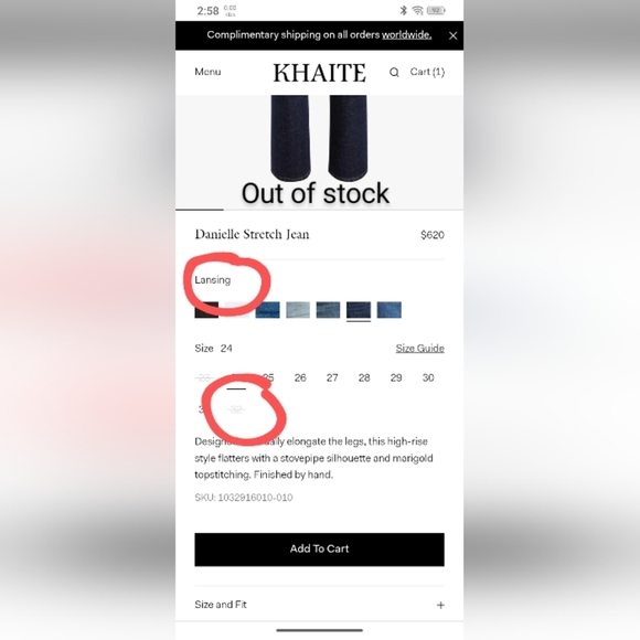 Khaite 32 Danielle Stretch Dark Blue Jeans - Picture 3 of 10